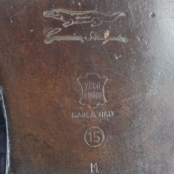 Vintage R. Martegani Italian Exotic Alligator Men size 15M Navy Blue Dress Shoes - Picture 10 of 11